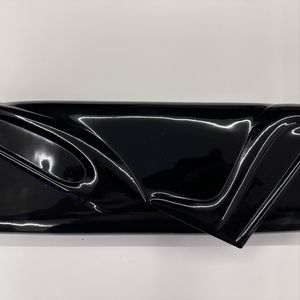Black patent leather clutch